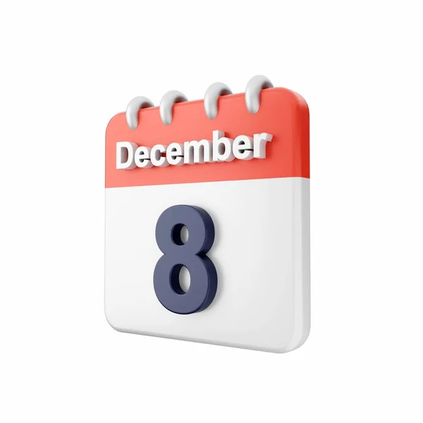 Δεκεμβρίου Ημερομηνία Στη Λευκή Σελίδα Απόδοση — Φωτογραφία Αρχείου