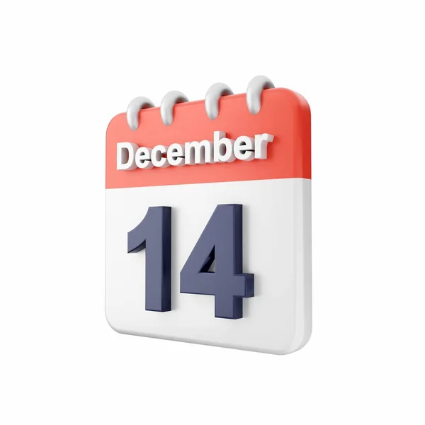 Dicembre Icona Del Calendario Sfondo Bianco Rendering — Foto Stock