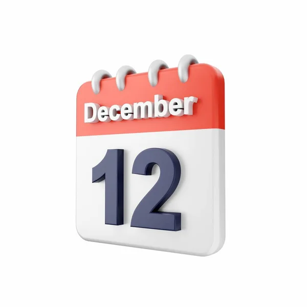Dezembro Ícone Calendário Com Calendário Ilustração — Fotografia de Stock