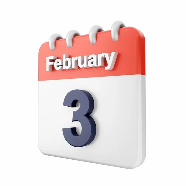 Rendering February Calendar — Stock Photo, Image