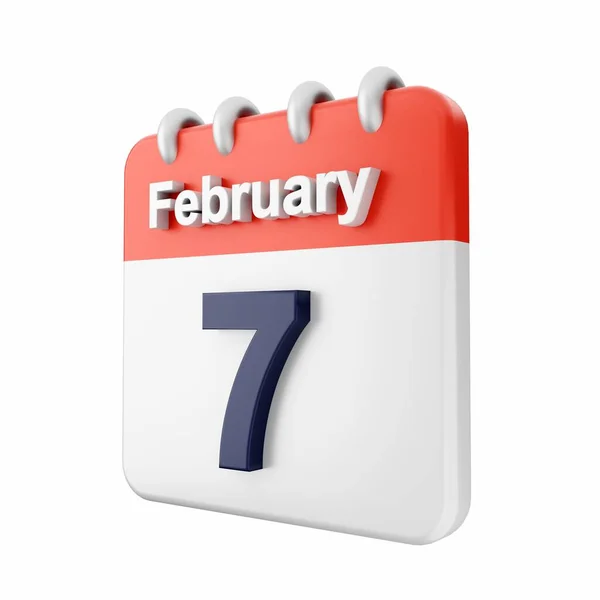Febrero Calendario Blanco Sobre Fondo Blanco —  Fotos de Stock