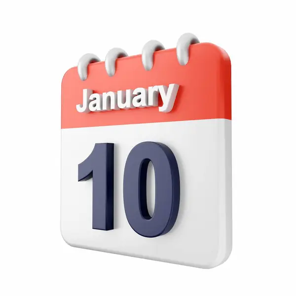Enero Calendario Sobre Fondo Blanco —  Fotos de Stock