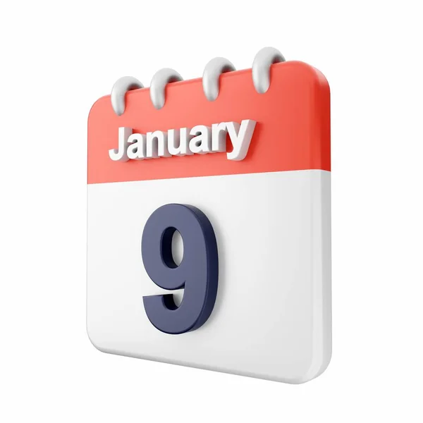 Enero Icono Del Calendario Sobre Fondo Blanco —  Fotos de Stock