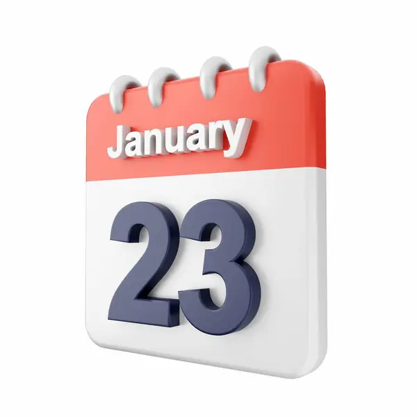 Calendario Enero Sobre Fondo Blanco Representación —  Fotos de Stock