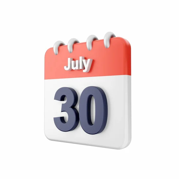 Darstellung Des Juli Kalenders Isoliert Auf Weißem Hintergrund — Stockfoto