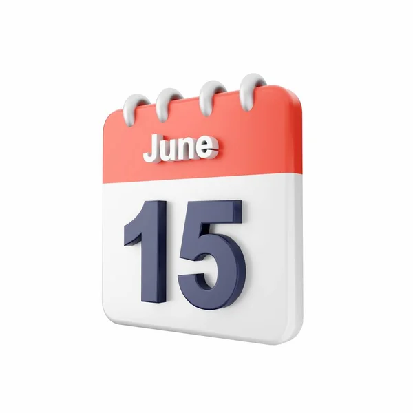 Representación Calendario Junio Aislado Sobre Fondo Blanco — Foto de Stock