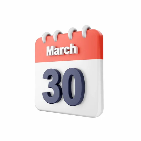 Representación Del Calendario Marzo Aislado Sobre Fondo Blanco —  Fotos de Stock