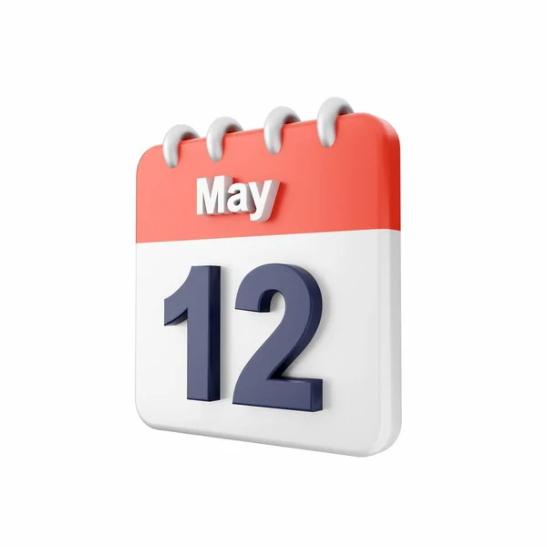 Kalender Vit Isolerad April — Stockfoto