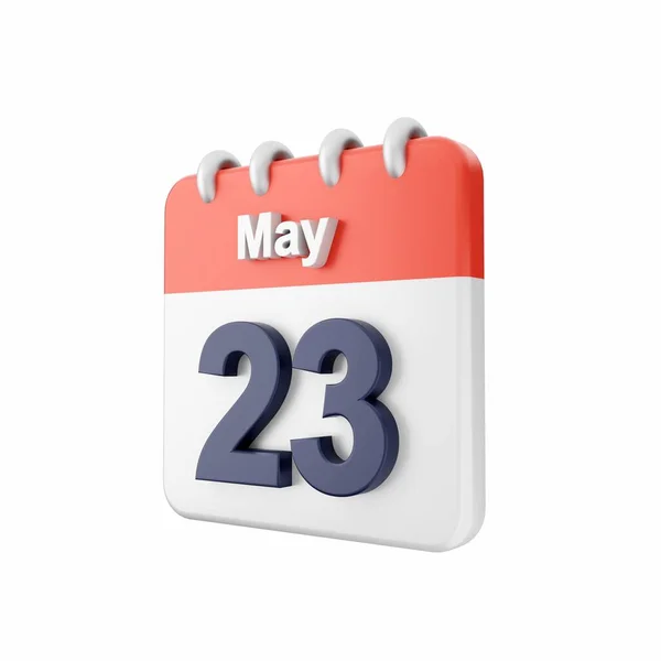 5月のレンダリング2 6白地に隔離されたカレンダー — ストック写真