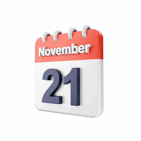 Listopada Ikona Strony Kalendarzowej Ilustracja Kalendarzem — Zdjęcie stockowe
