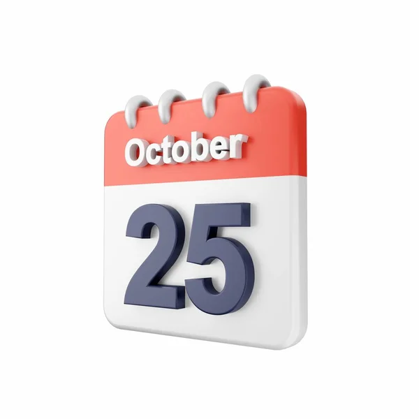 Outubro Ícone Calendário Com Data Mês Data Calendário Branco Dia — Fotografia de Stock