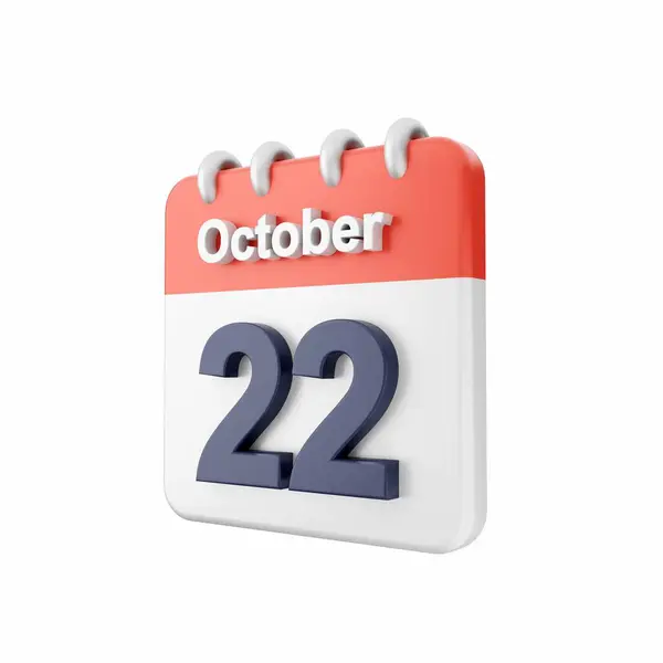 白の背景に2 10月カレンダー 三レンダリング — ストック写真