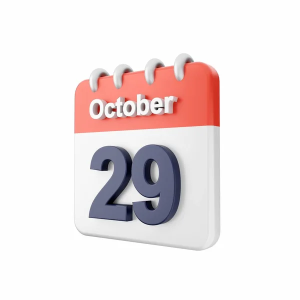 Październik Kalendarz Białym Tle — Zdjęcie stockowe