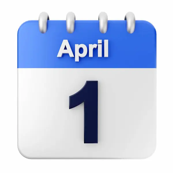 Kalender Witte Achtergrond April Quinquies — Stockfoto