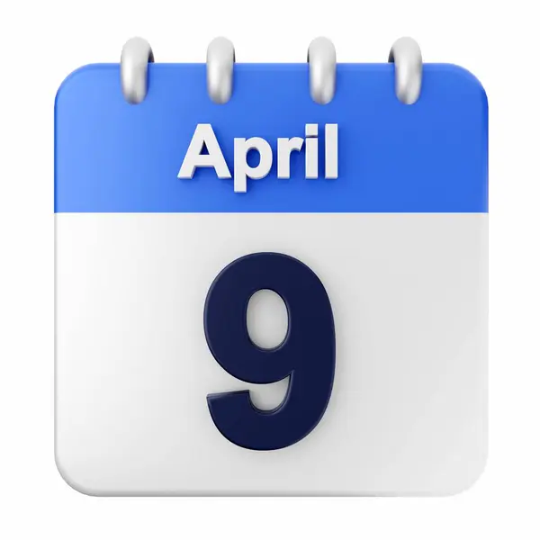 Abril Calendario Sobre Fondo Blanco Ilustración —  Fotos de Stock