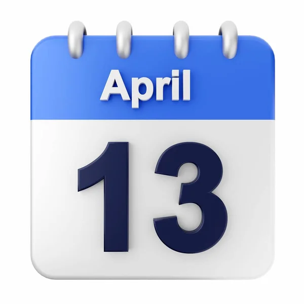 Calendario Blanco Día Abril —  Fotos de Stock