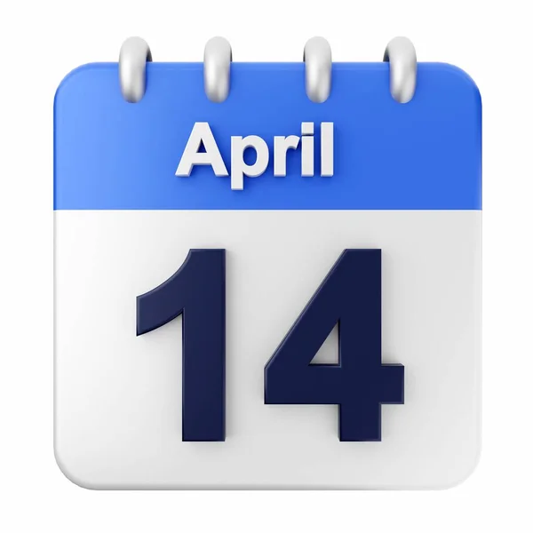 Abril Calendario Sobre Fondo Azul —  Fotos de Stock