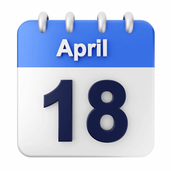 Abril Icono Del Calendario Abril Ilustración Calendario Fecha Del Día —  Fotos de Stock
