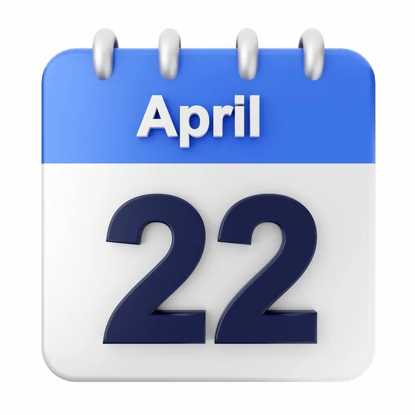 April Dag Witte Kalender — Stockfoto
