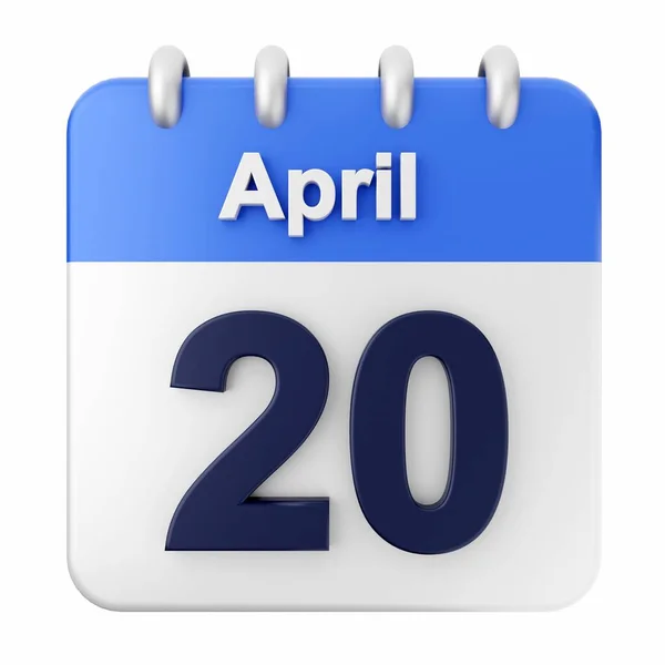 Kalender Witte Achtergrond Mei Van April — Stockfoto