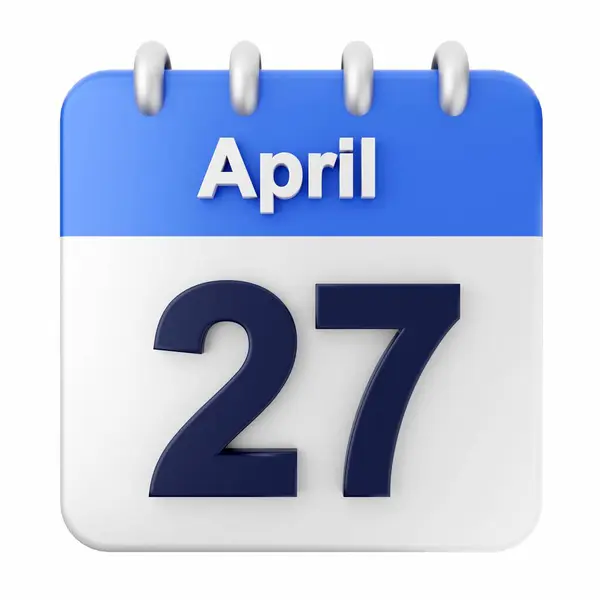 Calendário Branco Fundo Branco Maio Com Todo Abril — Fotografia de Stock