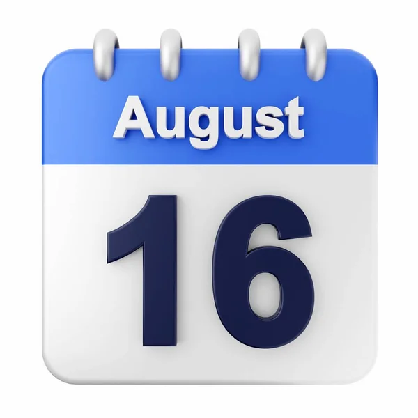 Calendário Branco Com Agosto Dia — Fotografia de Stock