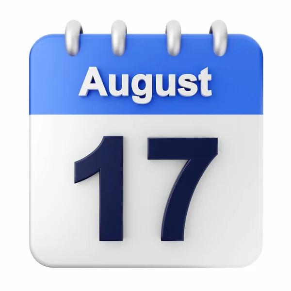 白色日历背景说明 日期为8月1日至7日 — 图库照片