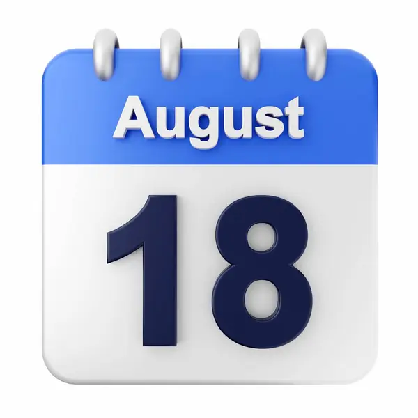 Calendário Branco Com Agosto — Fotografia de Stock