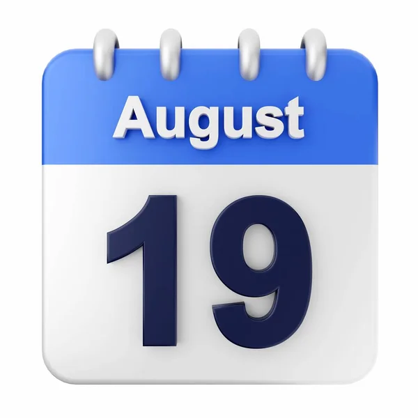 Agosto Día Calendario Ilustración —  Fotos de Stock