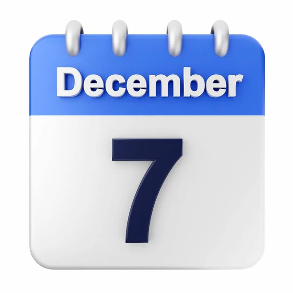 December Calendar White Background Illustration — Stock Photo, Image
