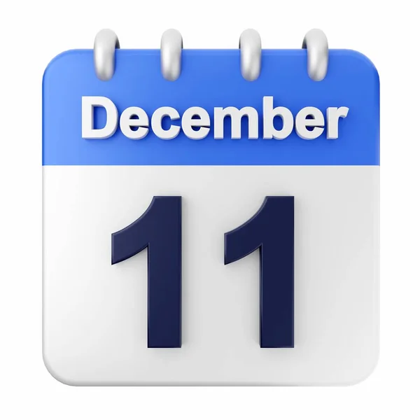 Dezembro Calendário Sobre Fundo Branco Ilustração — Fotografia de Stock