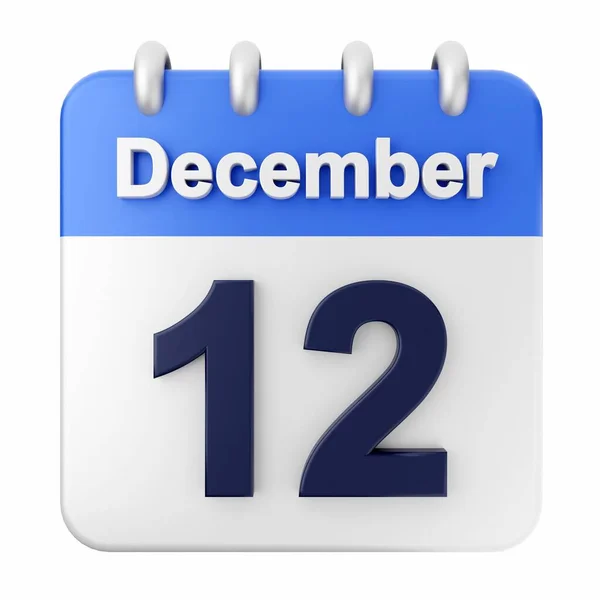 Dicembre Calendario Sullo Sfondo Bianco Illustrazione — Foto Stock