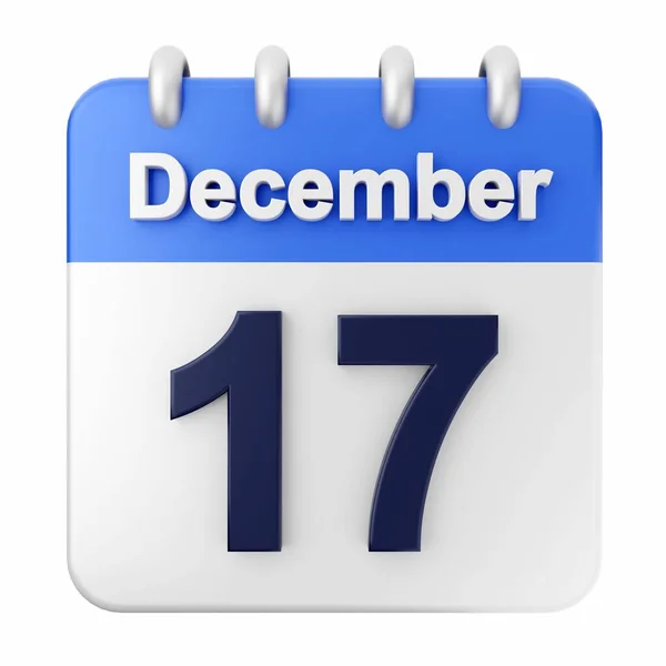 December Kalender Vit Bakgrund Illustration — Stockfoto