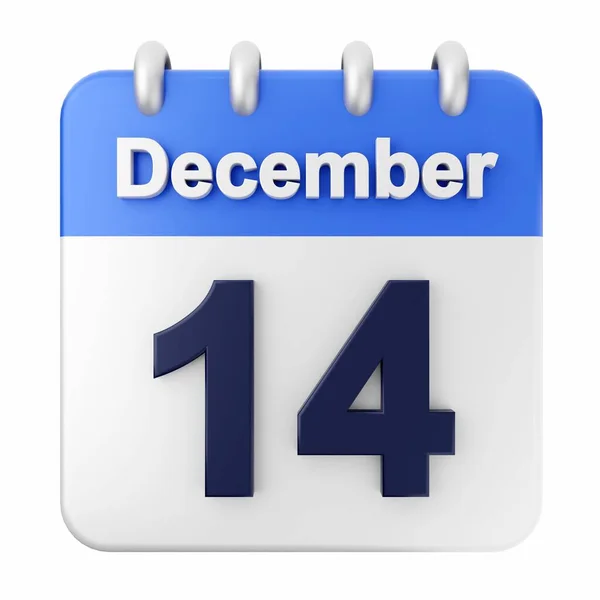 Diciembre Día Calendario Blanco Ilustración —  Fotos de Stock