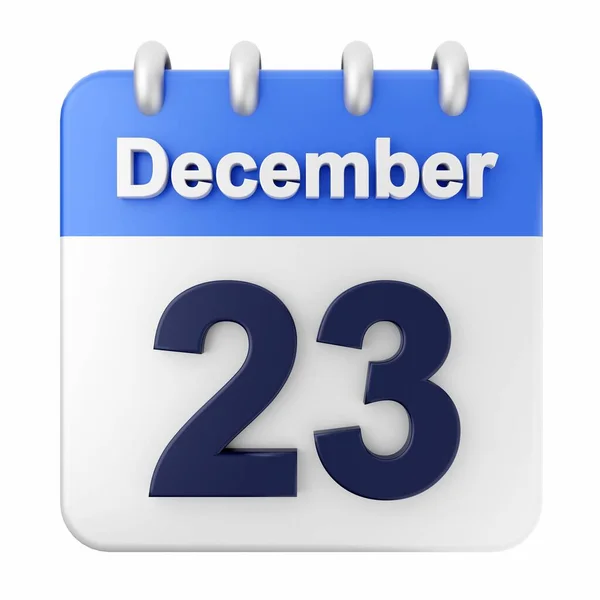 12月2日白地にカレンダー1枚 三レンダリング — ストック写真