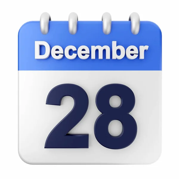 Desember Kalender Pada Latar Belakang Putih Ilustrasi — Stok Foto