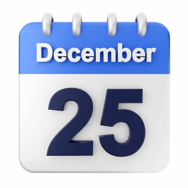 Dezembro Calendário Sobre Fundo Branco — Fotografia de Stock