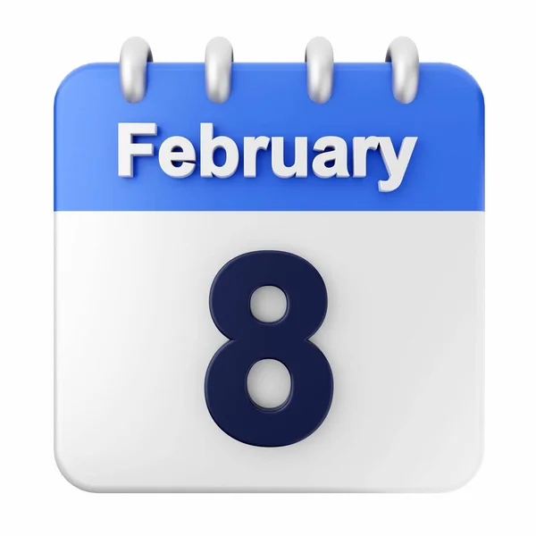 Renderizado Calendario Febrero —  Fotos de Stock