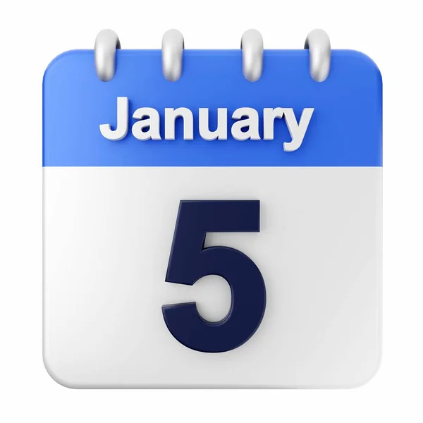 Renderizado Calendario Enero —  Fotos de Stock