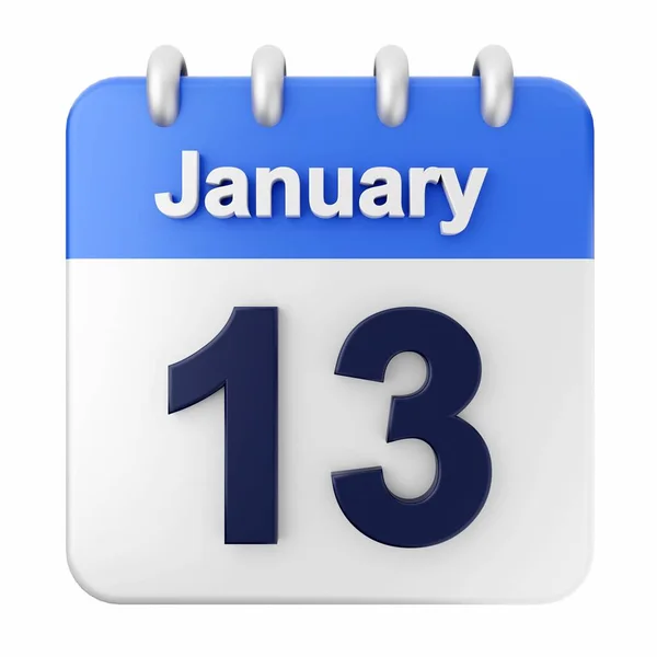 Enero Calendario Sobre Fondo Blanco Ilustración —  Fotos de Stock