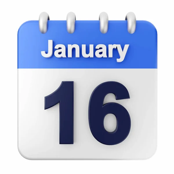 Ilustración Calendario Blanco Enero —  Fotos de Stock