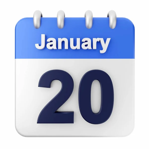 Januar Kalender Auf Weißem Hintergrund — Stockfoto