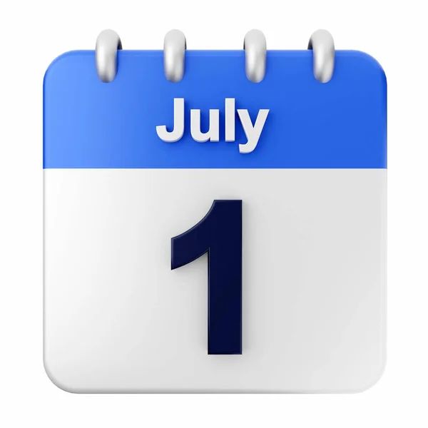 Kalender Auf Weißem Hintergrund Juli — Stockfoto