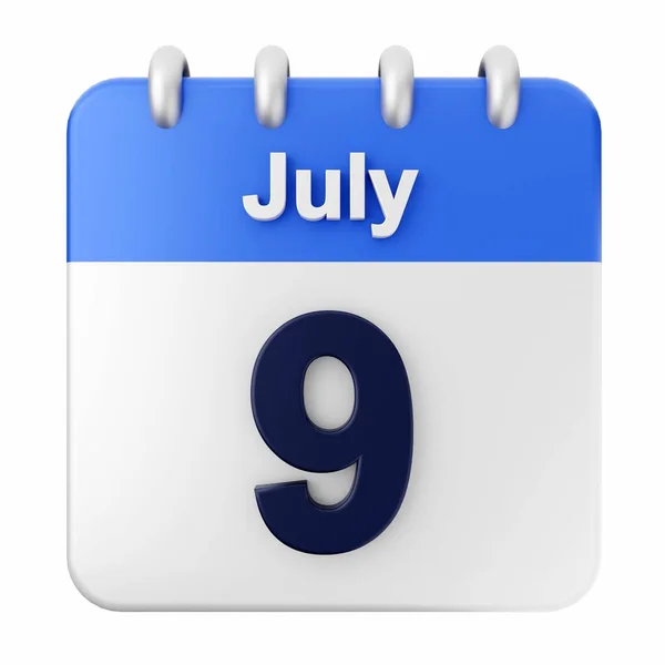 Darstellung Eines Kalenders Juli — Stockfoto