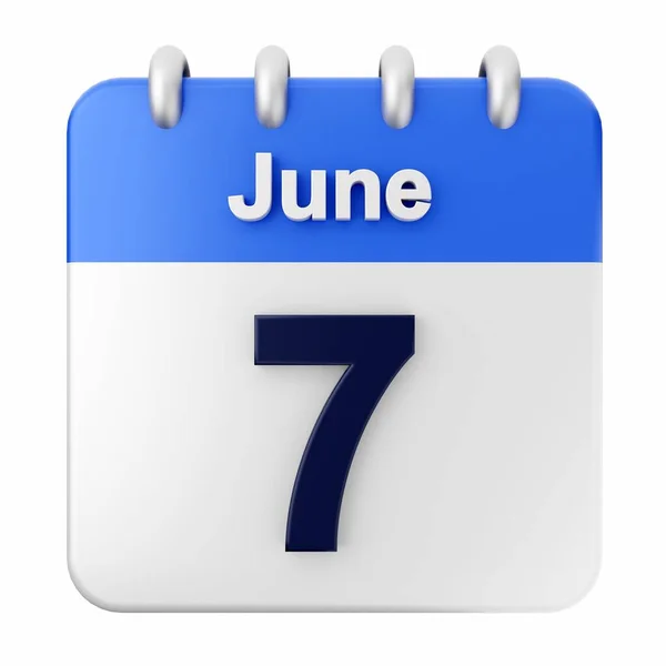 Juni Kalender Auf Weißem Hintergrund Abbildung — Stockfoto