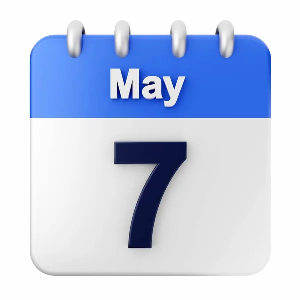 Calendário Sobre Fundo Branco Maio — Fotografia de Stock