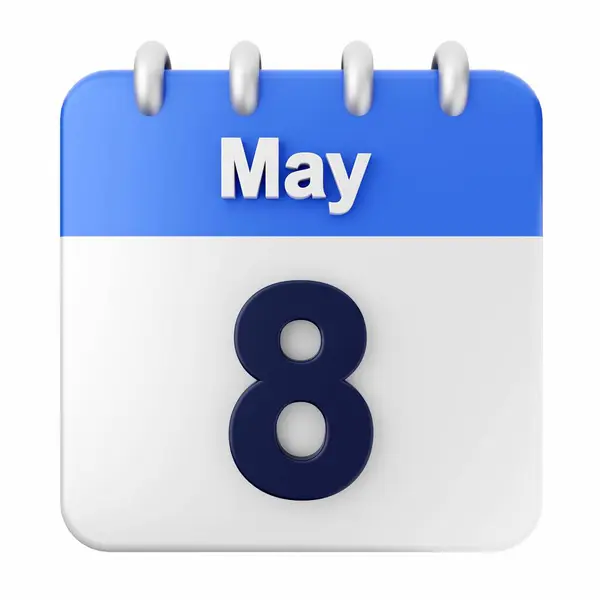 Kalender Isoliert Auf Weißem Hintergrund Mai Abbildung — Stockfoto