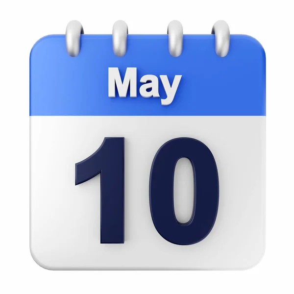 Mayo Calendario Sobre Fondo Blanco —  Fotos de Stock