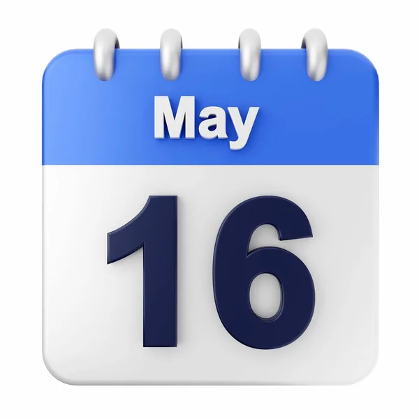 Kalender Auf Weißem Hintergrund Mai — Stockfoto