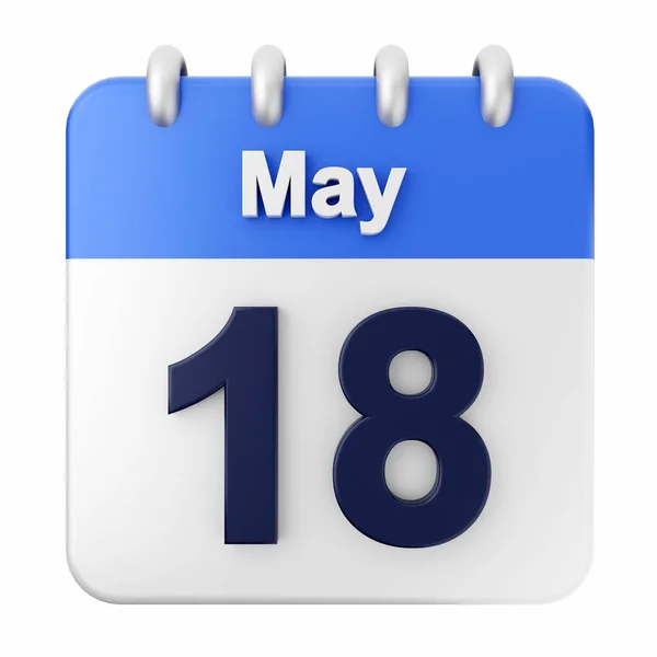 Kalender Auf Weißem Hintergrund Vom Mai Abbildung — Stockfoto